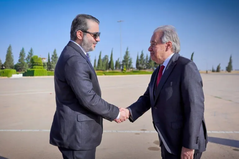 أنطونيو غوتيريش خلال زيارته إلى سوريا